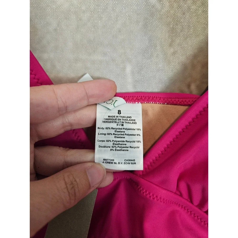 NWT J.Crew One Piece Swimsuit 8 Pink Ruched V-Neck BC116